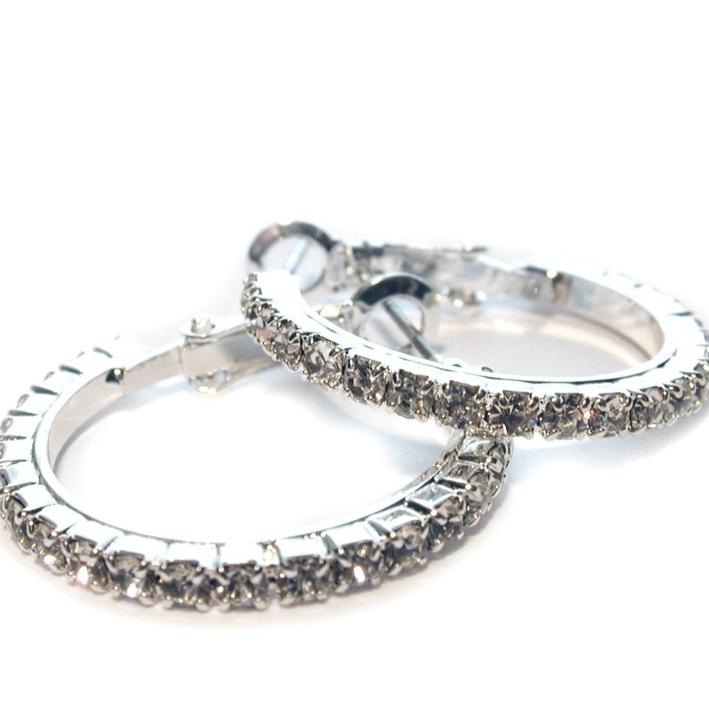 Diane Katzman Crystal Hoop Earrings